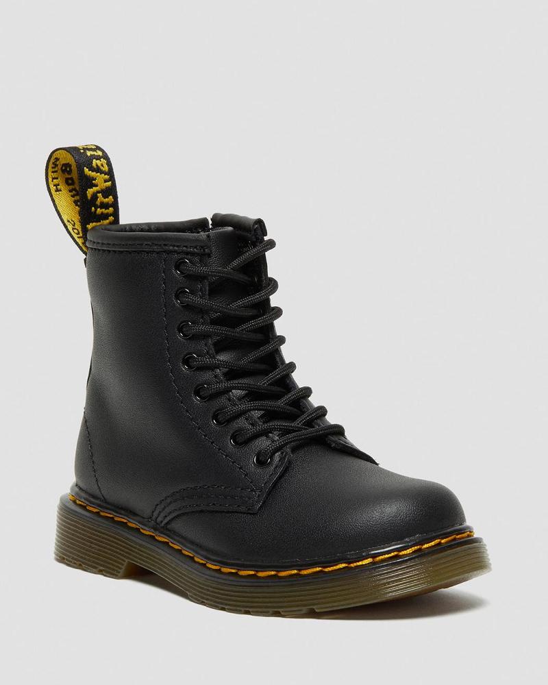 Dr Martens Toddler 1460 Softy T Læder Snørestøvler Børn Sort | DK 705PJJ